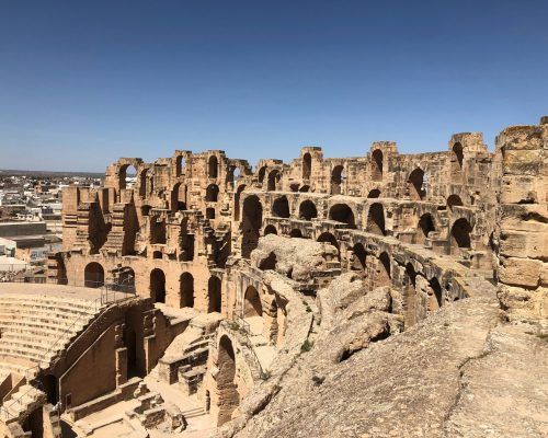 Tunisia in moto a Capodanno: El Jem dentro vista